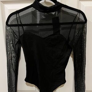 Nasty Gal | Black Mesh Body Suit